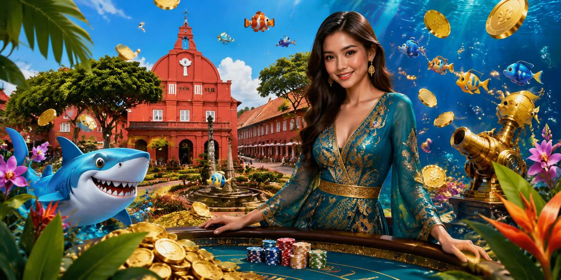 Permainan memancing gaya Melaka dengan batik tradisional